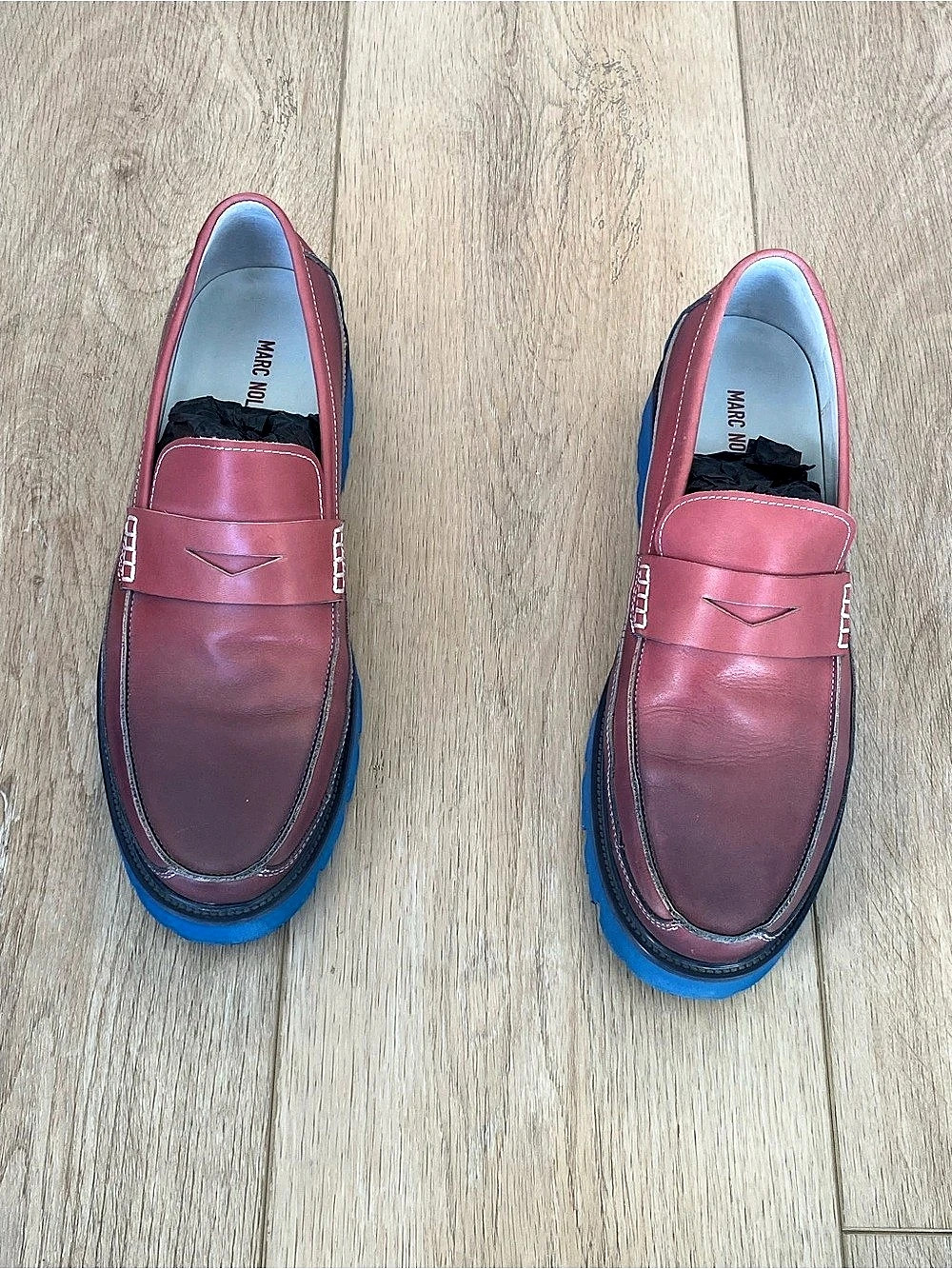 Marc Nolan Adler Blue/Purple Ombre Leather Penny Loafers
